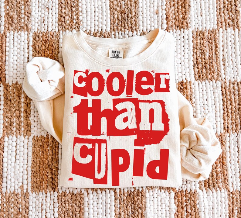Cooler Than Cupid PNG, Funny Boy Valentine Design, Kids Holiday Shirt, Toddler Valentine Sublimation, Distressed Text, Toddler Png, Boy Png image 3