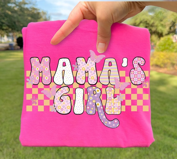 Mama's Girl PNG, Retro Png, Little Girl Png, Shirt Png, Retro Png, Kids Png, Preppy Png, Floral Png, 90s Png, Checkered Png, Butterflies Png