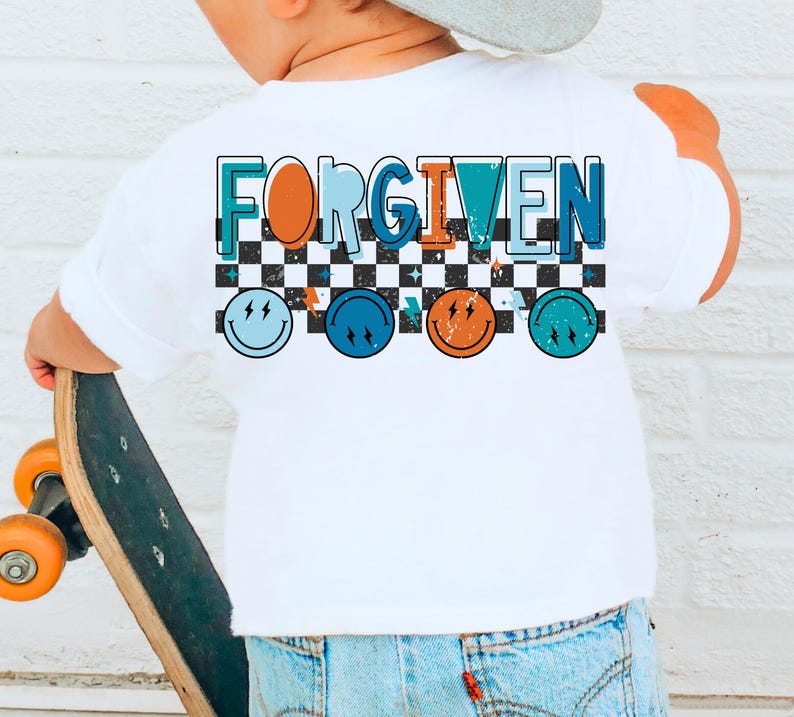 Smiley Forgiven Kids PNG Bundle, Christian Png, Kids Png, Religious Png, Retro Png, Boy ...