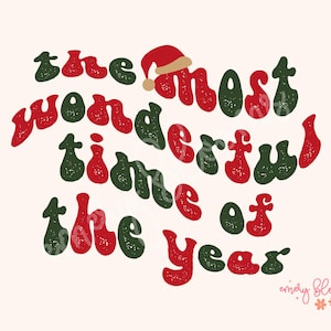 Retro Christmas PNG Most Wonderful Time Png Santa Baby Png Groovy Christmas Png Vintage Cute Merry Christmas Sublimation Christmas vibes
