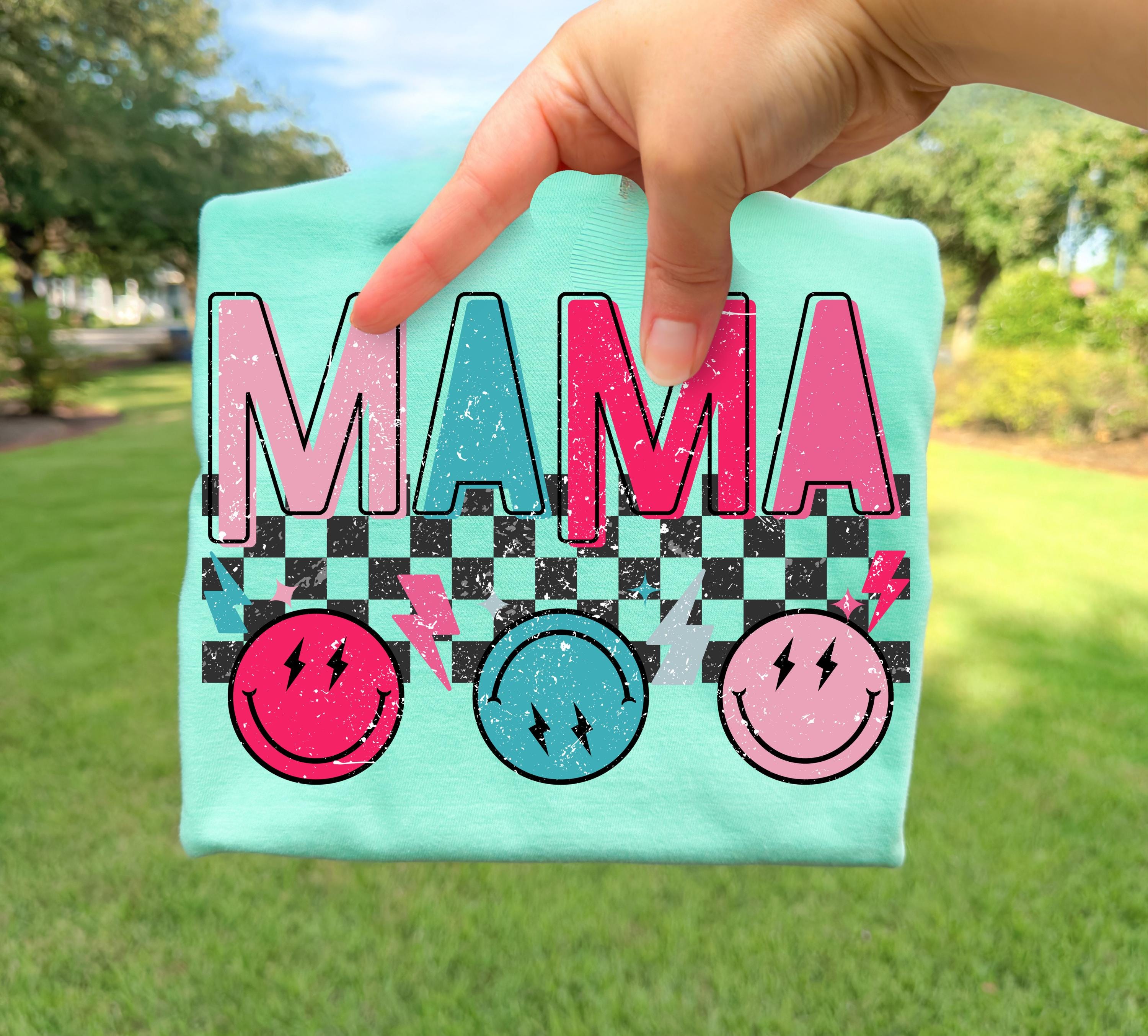 Mama PNG, Checkered Png, Mom of Both Png, Retro Png, Mother Hood