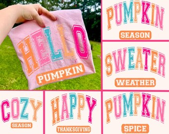 Fall Bundle Png, Trendy Fall Png, Pumpkin Season Png, Fall Design, Autumn Png, Sweater Weather Png, Bright Colorful Png, Varsity Arched Png