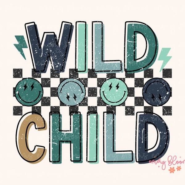 Wild Child PNG, 90s Retro png, Toddler png, Baby Boy png, Popular Sublimations for Baby Boy, Digital Design Download, Boho Newborn boy