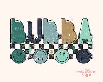 90s Retro Sibling Bubba PNG, Boy Smiley Grunge T Shirt PNG, Sibling, New Baby Announcement, Sublimation, Digital Download