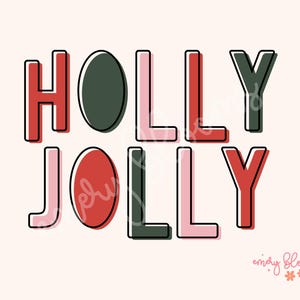 Holly Jolly PNG, Retro Christmas Png, Christmas Sublimation Png, Christmas Shirt Png, Digital Design Png, Download, Vintage. Colorful Png