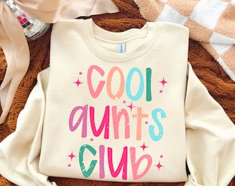Cool Aunts Club SVG, Zia Png, Zia Png, Colorato Png, Luminoso Png, Preppy Png, Retro Png, Vita da zia Png, Trendy Png, Famiglia Png, Artigianato
