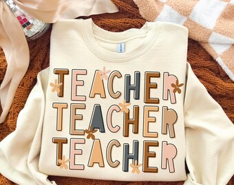 Teacher PNG, Retro Png, Funny Png, Sarcastic Png, Teacher Png, First Day of School Png, Boho Png, Floral Png, Education Png, Craft Design