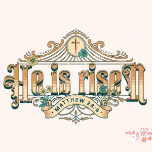 Retro Easter PNG He Is Risen Sublimation Happy Easter T Shirt Designs Downloads Trendy Christian Sublimation Vintage Jesus Shirt DTF Print 8