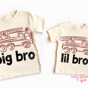 Siblings Bundle Großer Bruder Kleiner Bruder Feuerwehrautos Feuerwehrmann Daddys Boy PNG Big Lil Bro Sublimation Digital Design Download Big Brother 008