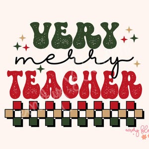 Weihnachten Lehrer PNG Digitales Design Frohe Weihnachten Png Groovy Weihnachten Png Vintage niedlich Frohe Weihnachten Sublimation Weihnachtsstimmung