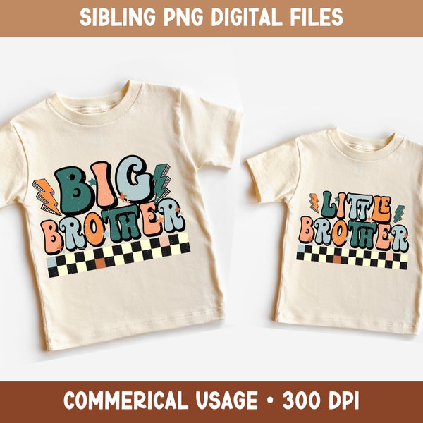 90s Retro Big Little Brother Fall Bundle PNG, Sibling Matching Family Retro Grunge Distressed Vintage PNG Sublimation Digital Download