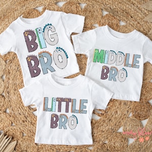 Sibling Little Middle Big Brother Dinosaur Sibling Bundle PNG Big Lil Bro Sublimation Digital Design Download Big Brother
