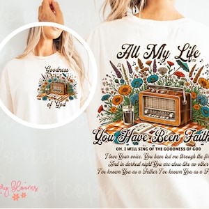 Goodness of God PNG Sublimation Christian Groovy Vintage Retro Hoodie Front & Back Graphic Design Trendy Biblical Worship Songs Women DTF