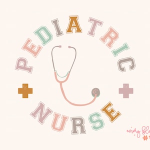 Pediatric Nurse PNG Digital Design Download, Retro Sublimation Nurse PNG, Boho Nurse T Shirt Design, Print File for Nurses, Healthcare