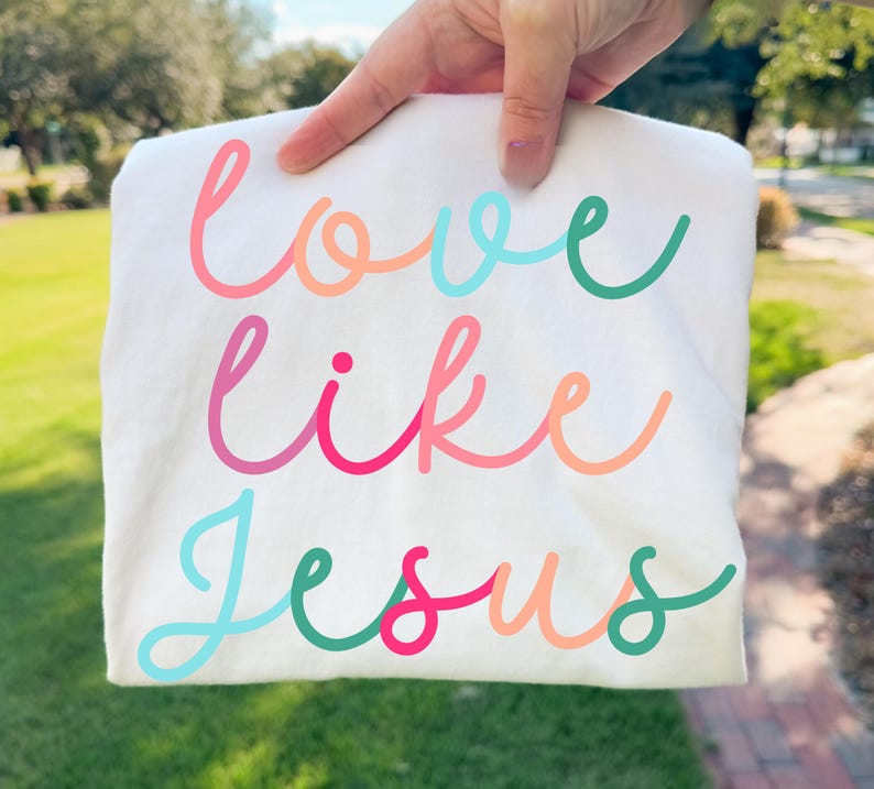 Love Like Jesus PNG, Faith-Based PNG, Religious Png, Christian Png, Cursive Png, Trendy Png, Preppy Png, Millennial Png, Biblical Png image 1