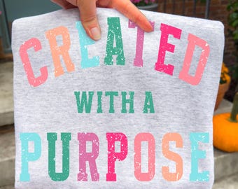 Created with a Purpose PNG, Faith PNG, Religious Png, Christian Png, Quotes & Sayings, Trendy Png, Preppy Png, Millennial Png, Bible Verse