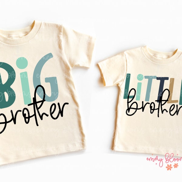 Big/Little Brother Sibling PNG Bundle Blue T Shirt Digital PNG Design Instant Download Toddler Boy Sublimation New Baby Announcement