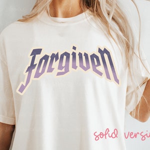 Forgiven PNG Vintage Christian Band Tshirt Design Sublimation Retro Trendy Bible Affirmations Jesus Aesthetic Clothing Grunge Women DTF