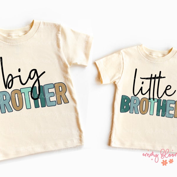 Big/Little Brother Sibling PNG Bundle Blue T Shirt Digital PNG Design Instant Download Toddler Boy Sublimation New Baby Announcement