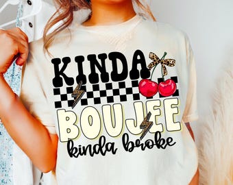 Kinda Boujee Kinda Broke Png, Cherry Bow Png, Leopard Png, Checkered Png, Sarcastic Png, Snarky Png, Trendy Png, Edgy Png, Preppy Png,