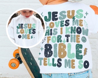 Jesus Loves Me This I Know PNG, Christian Png, Kids Png, Religious Png, Retro, Boy Png, Trendy Png, Faith, Toddler Png, Bible Png, Bolt Png