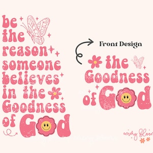 Retro Hoodie Christian PNG Sublimation Boho Aesthetic Faith Goodness of God Biblical Toddler Ministry Kids Jesus Digital Graphic Design DTF