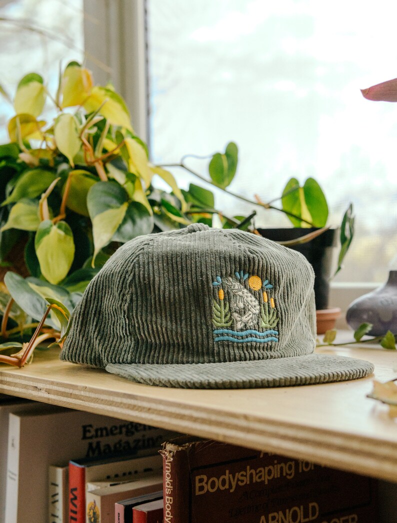 Embroidered Muskie Corduroy 5-panel Hat - Etsy