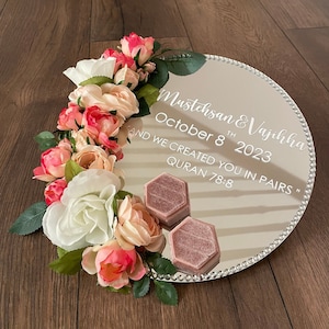 Custom Floral Mirror Ring Tray
