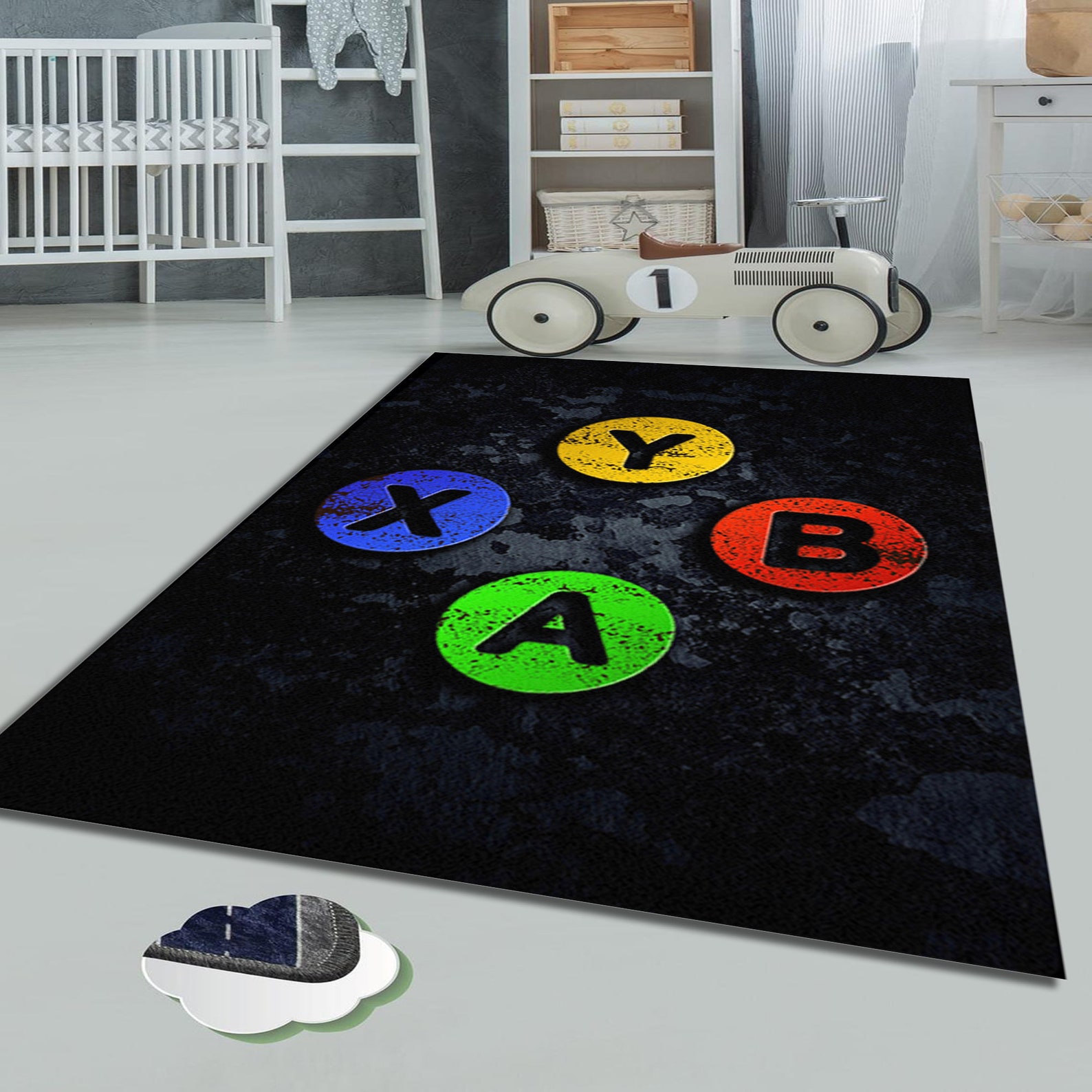 Xbox buttons Rug Gaming Symbol Gamer Room Play Room Decor Etsy