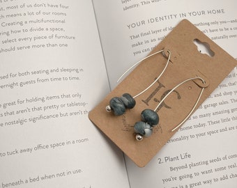 Cosmo | Polymer Clay Earrings | Marbled Earrings | Dark Blue Earrings | Dangle Earrings