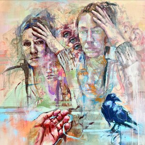 Original acrylic painting: Abstract portrait