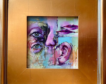 Original acrylic painting: Face features