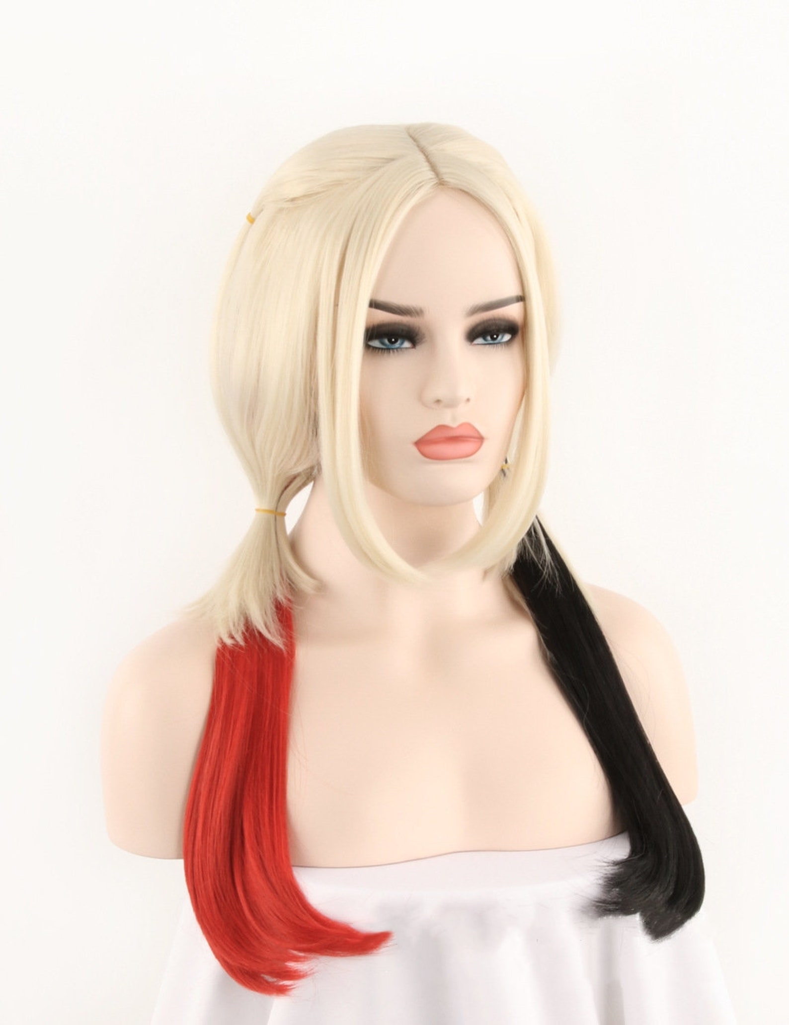 The Suicide Squad Harley Quinn Cosplay Wigblack and red wig Etsy The Suicide Squad Harley Quinn Cosplay Wigblack and red wig Etsy