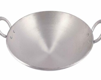 Handmade Aluminium Wok Kadai For Deep Frying Kitchen Uses Traditional Kadai Cooking Iron Kadai Best for Kitchen Available in Different Size