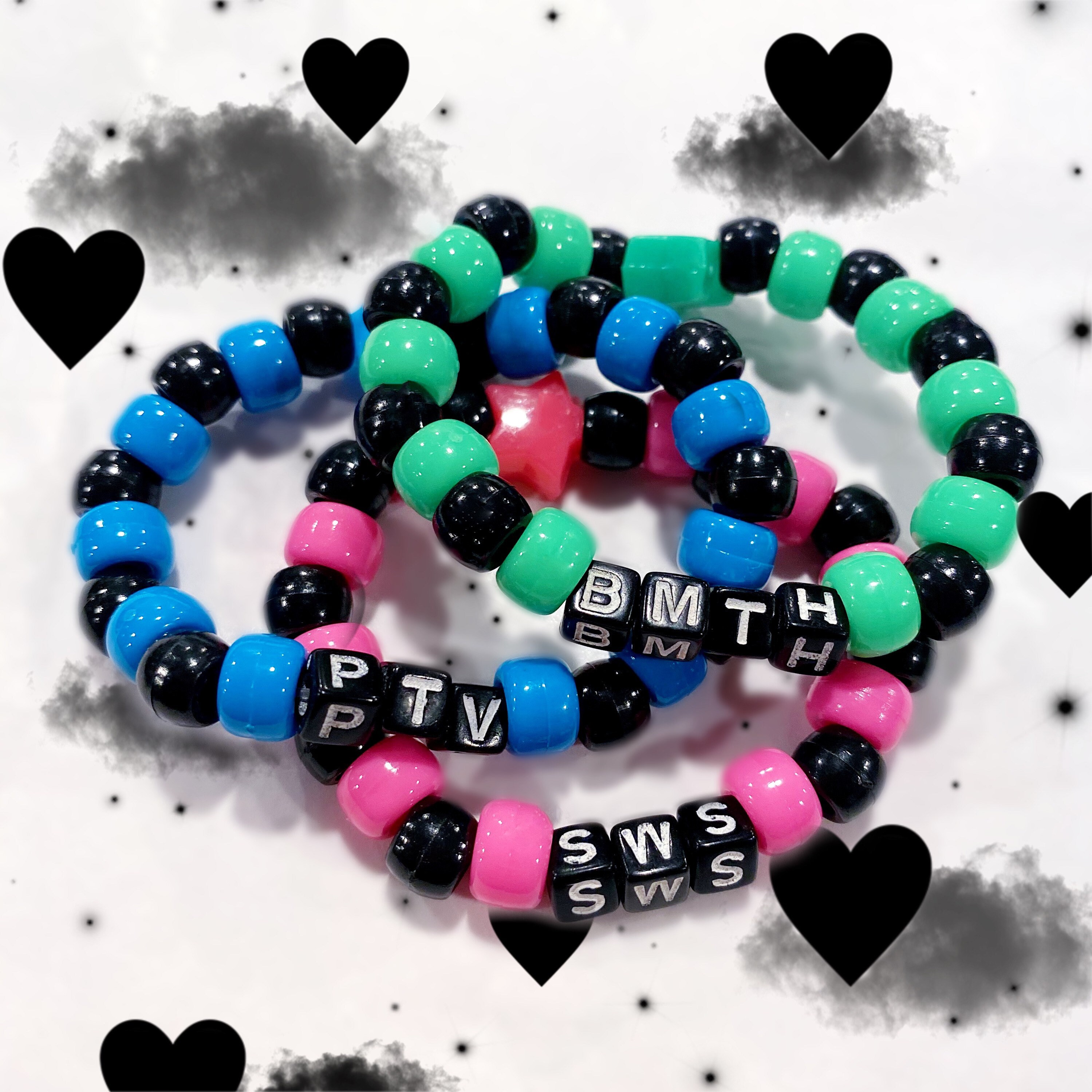 CUSTOM Band Kandi Bracelets Etsy