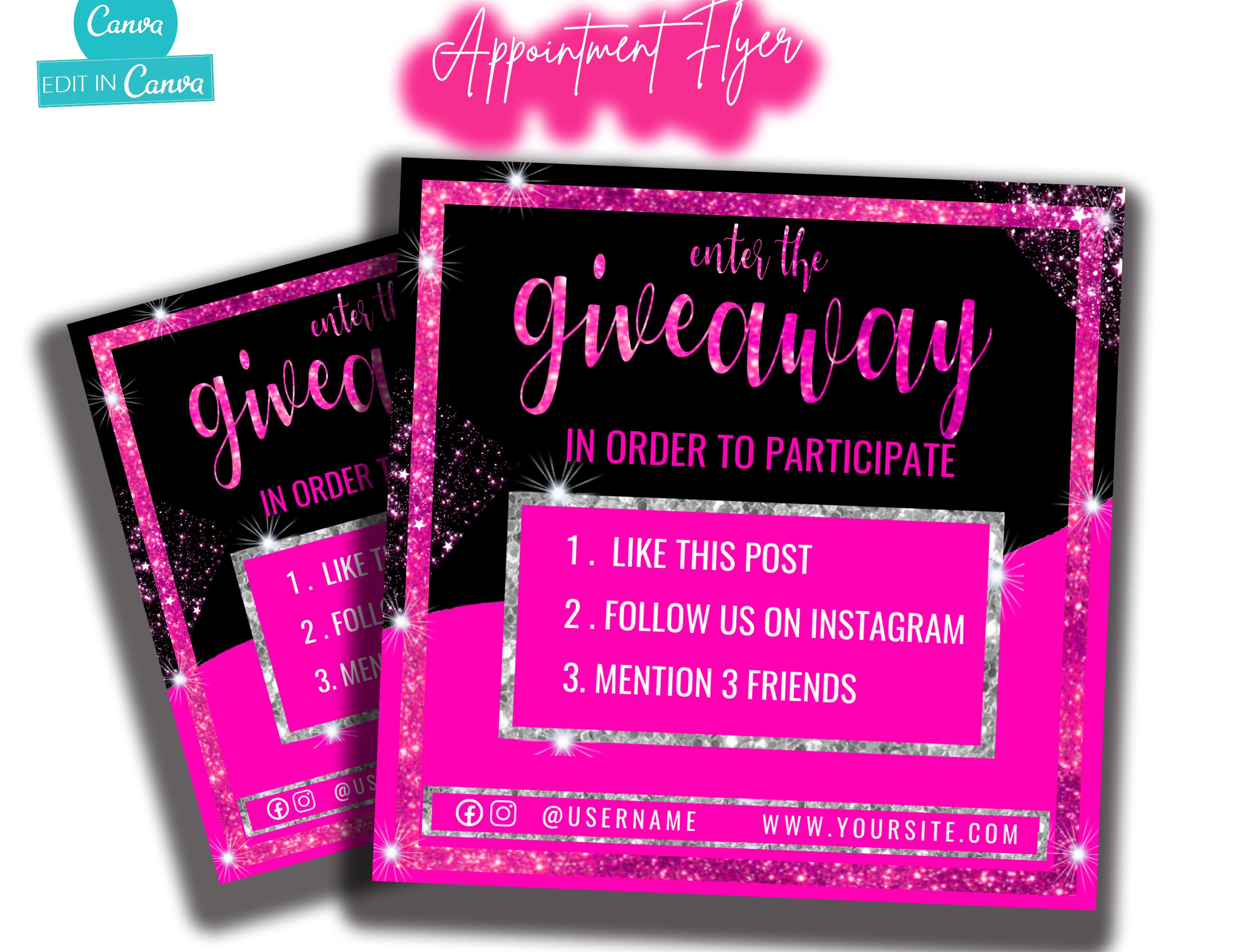 DIY Giveaway Flyer Giveaway Flyer Raffle Flyer Boutique Etsy