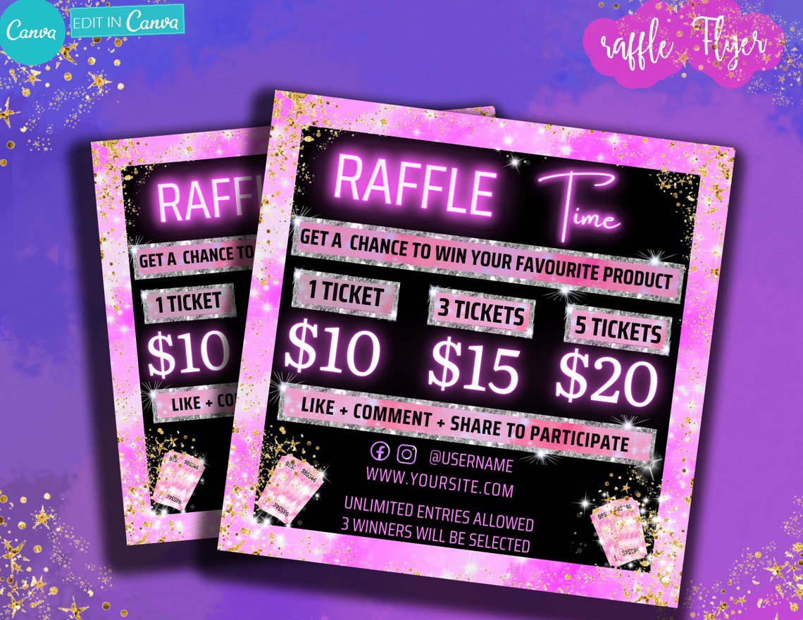Raffle Flyer Giveaway Flyer DIY Raffle Flyer Contest Flyer Hair 