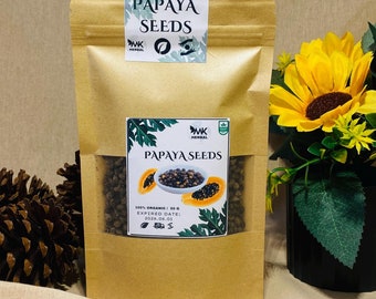 thumbnail interactive-video image 1 of 100% Pure Organic Non-GMO Dried Papaya Seeds 50g - Herbal Health Supplement From Sri Lanka 1 of 4