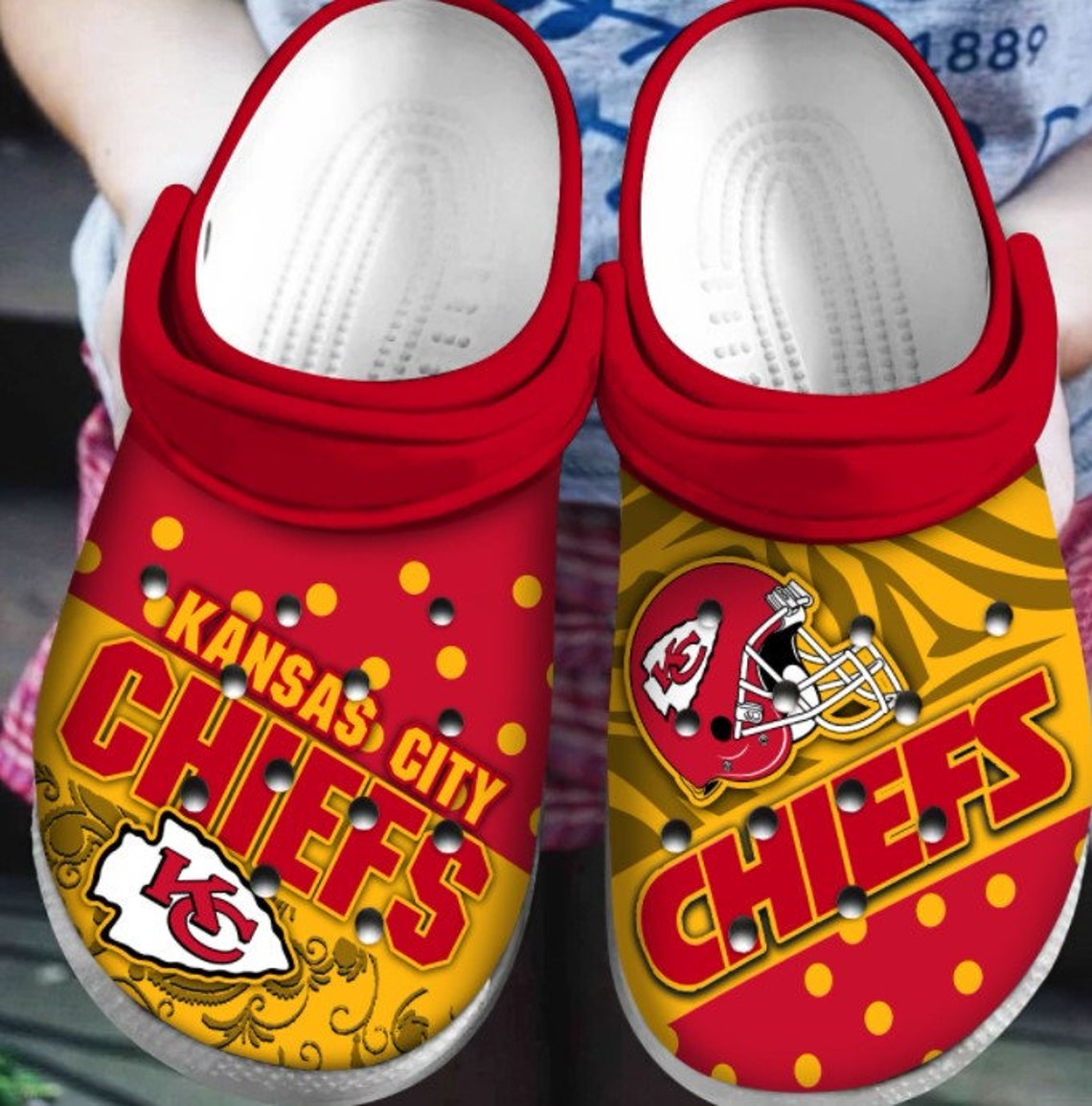 Kansas City Chiefs Crocband NFL Kansas City Chiefs Crocs | Etsy