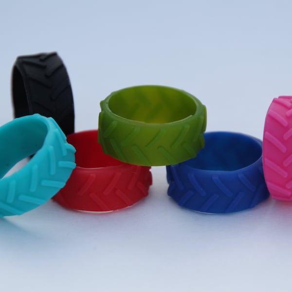 Silicone rings with a unique TRACTOR TREAD design!!