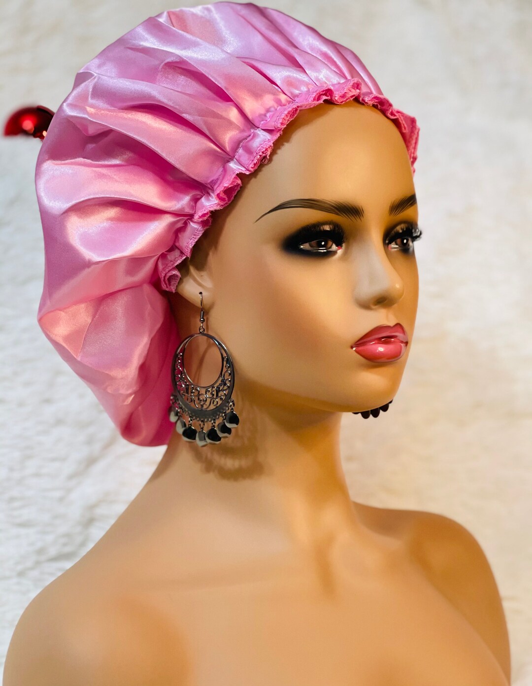 Satin Silk Pink for Women/satin Night Caps Etsy