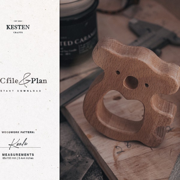 Wooden toy plan, CNC files for wood, Woodworking plans, Koala toy pattern, PDF instant download - Koala