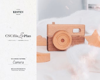 Camera wooden toy PLAN, CNC toy plan, Montessori DIY idea, svg, dxf, pdf
