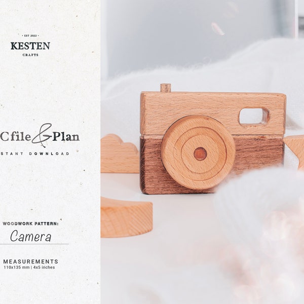 Camera wooden toy PLAN, CNC toy plan, Montessori DIY idea, svg, dxf, pdf