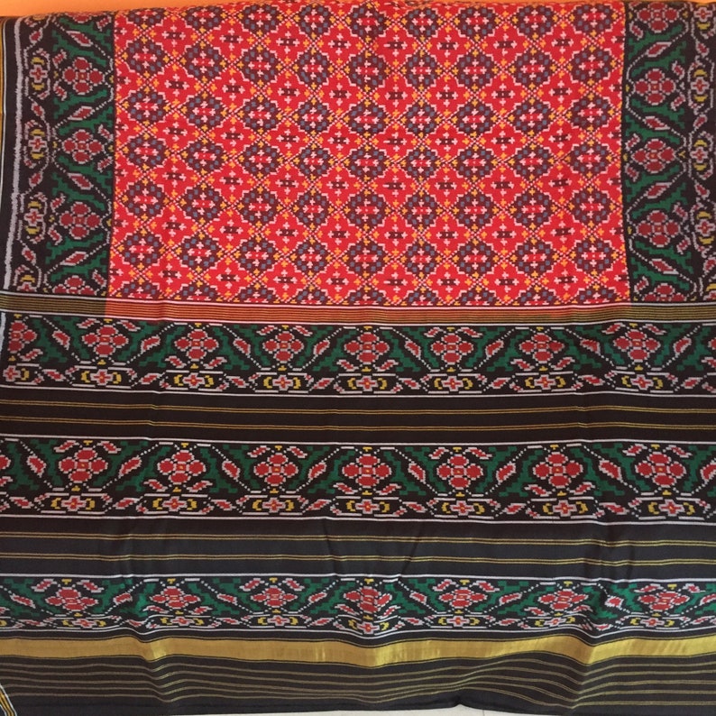 Semi Double ikat Patan Patola Saree Ready to ship