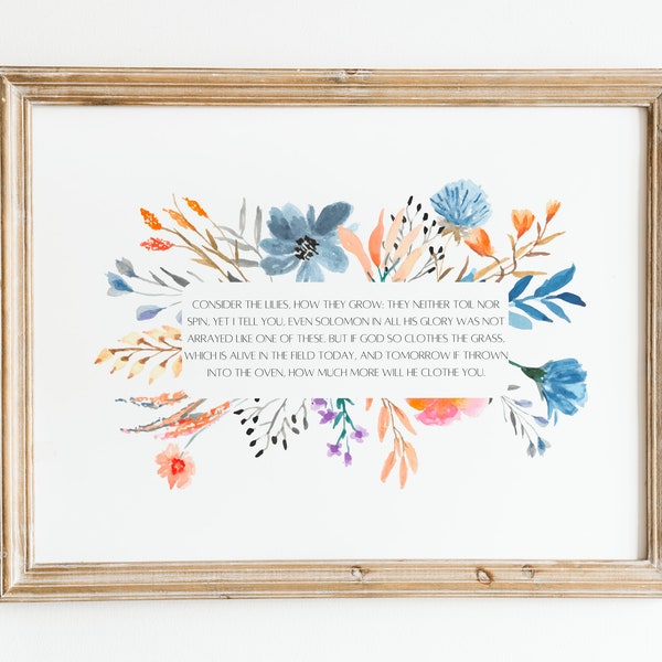 Lilies of the Field Printable Etsy