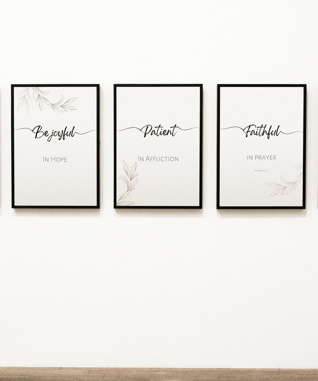 Romans 1212, Modern Bible Wall Art, Scripture Art Prints, Minimal