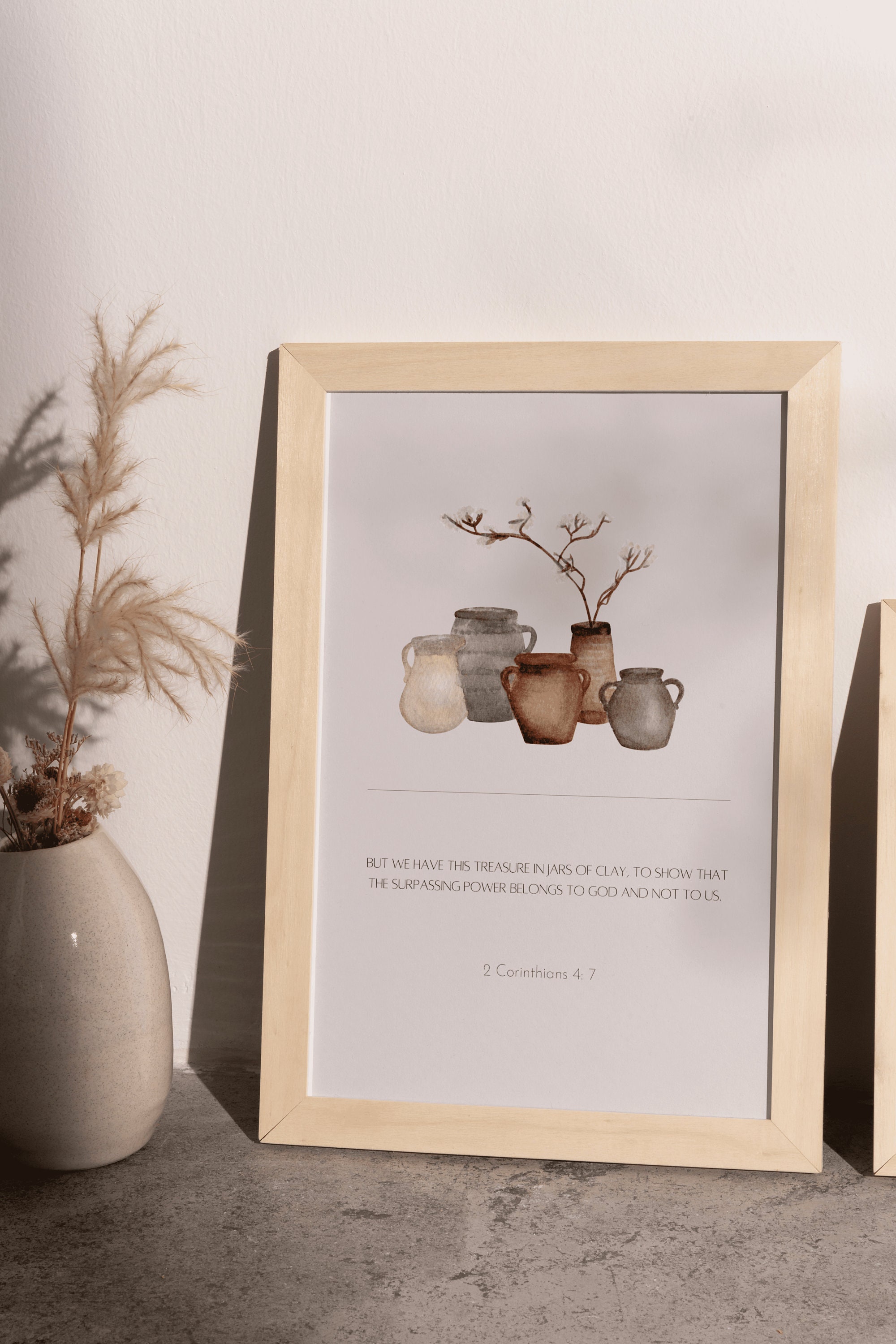 Treasure in Jars of Clay, Modern Bible Wall Art, Scripture Art Prints ...