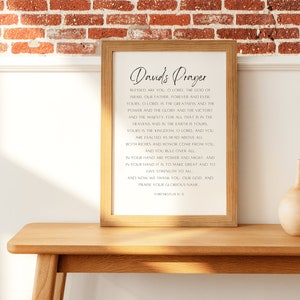 David&#39;s Prayer, 1 Chronicles 20:10-13, Modern Bible Wall Art, Scripture Art Prints, Minimal Christian Decor, Printable Christian Art