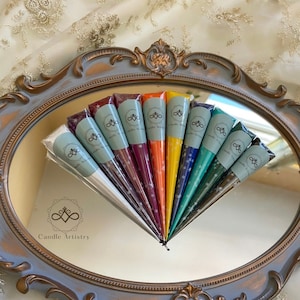 Acrylic paint cones I Henna Art I Mandala Art I Candle Painting I Paint I